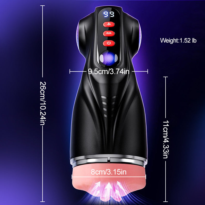 Daphne - Pompe à Penis avec 3 Manches Interchangeables, Chatte de Poche, 9 Modes de Succion & 9 Mod