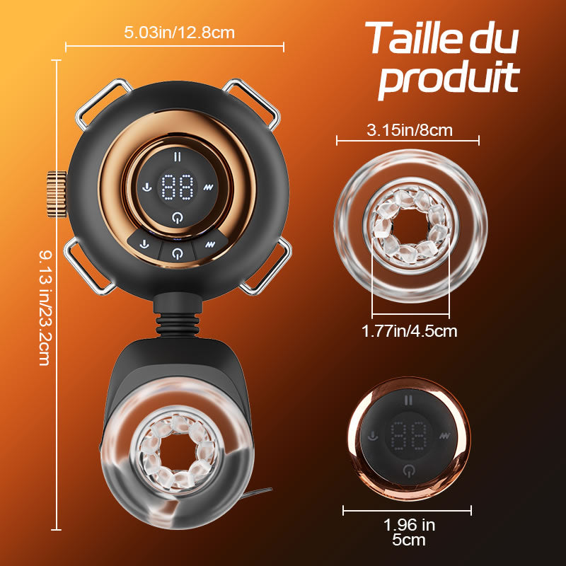 Hazel - Masturbateur Masculin Strap-On à la Taille Mains Libres avec 9 Vibrations, Balancement et P