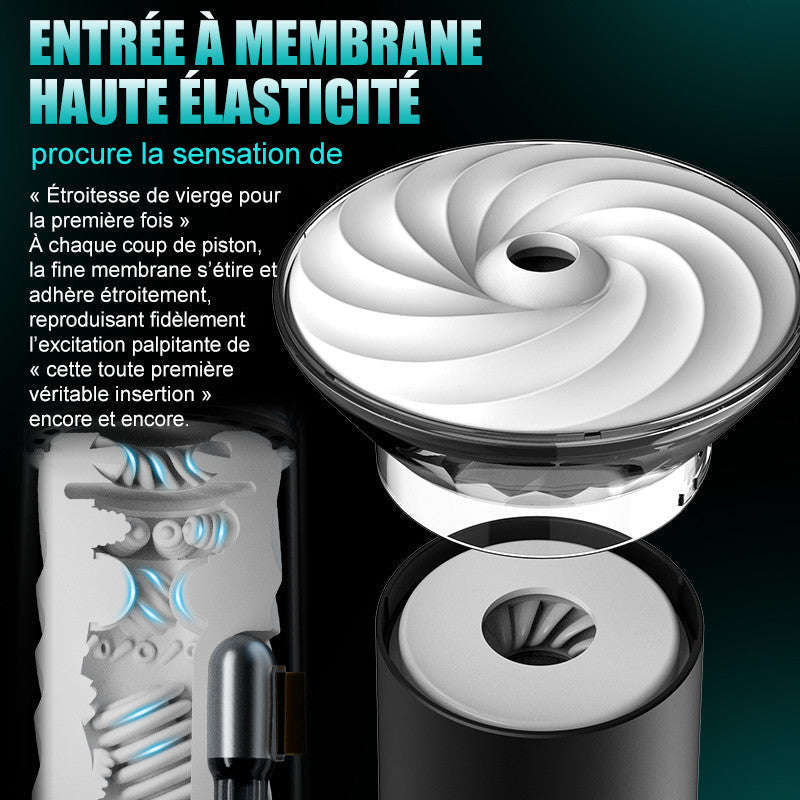 Masturbateur Électrique 9 Modes de Succion & Vibration Puissante Manchon Large 2,8x