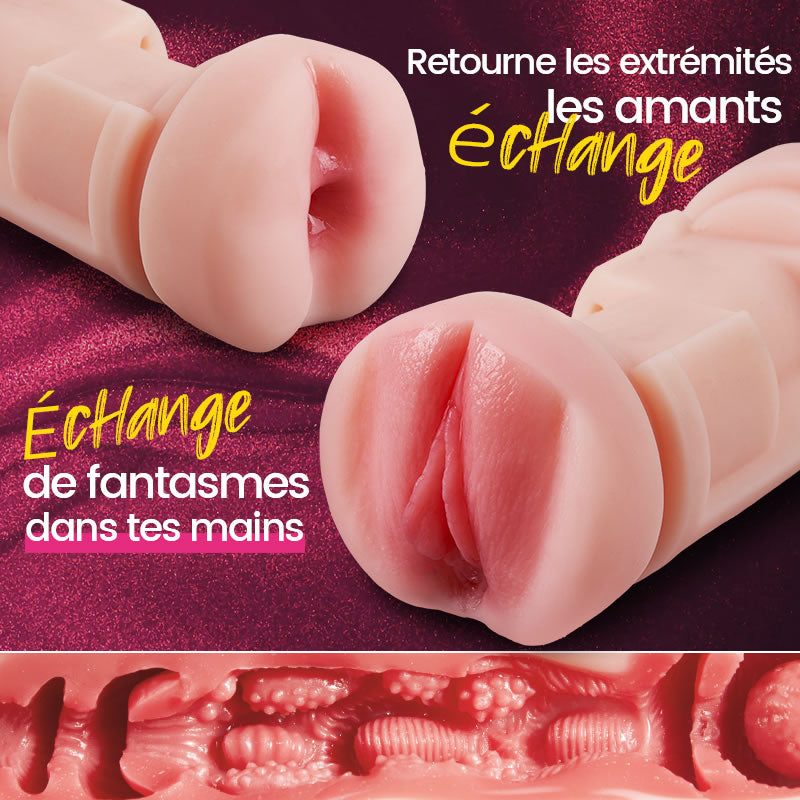 Entraîneur d'endurance vibrant double extrémité Edging Retard & Renforceur d'endurance Ma