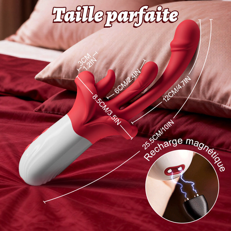 nouveau vibromasseur 4 en 1 amélioré avec léchage de langue, mouvements oscillants, chauffage et stimulation du