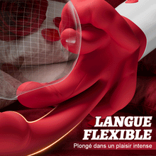 Charger l'image dans la galerie, nouveau vibromasseur 4 en 1 amélioré avec léchage de langue, mouvements oscillants, chauffage et stimulation du