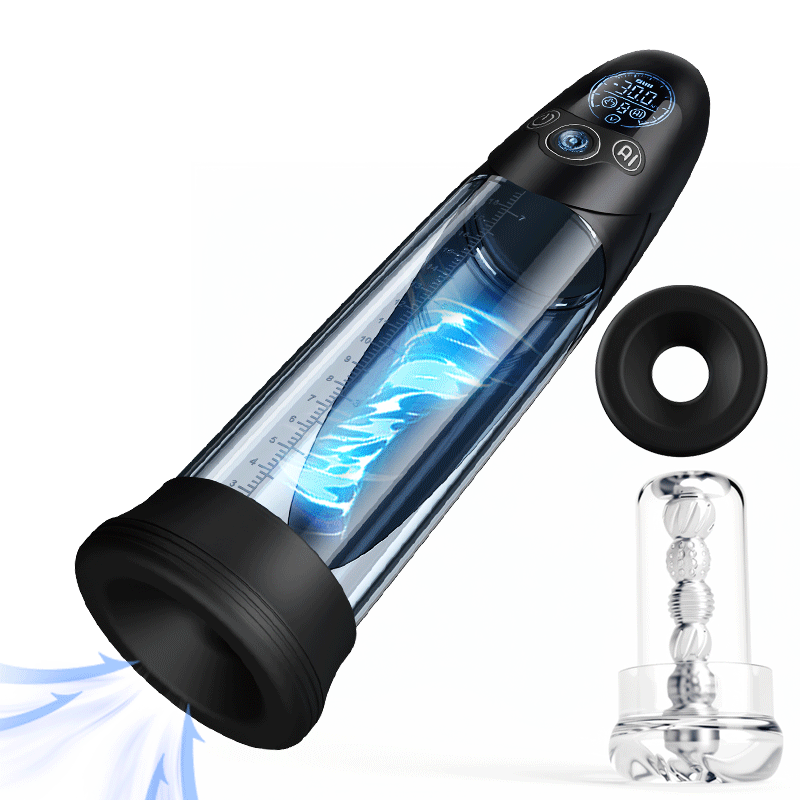 BathFun Pro - Pompe d'entraînement sous vide à 9 niveaux avec contrôle de pression par IA, écran LCD avec affichage de l
