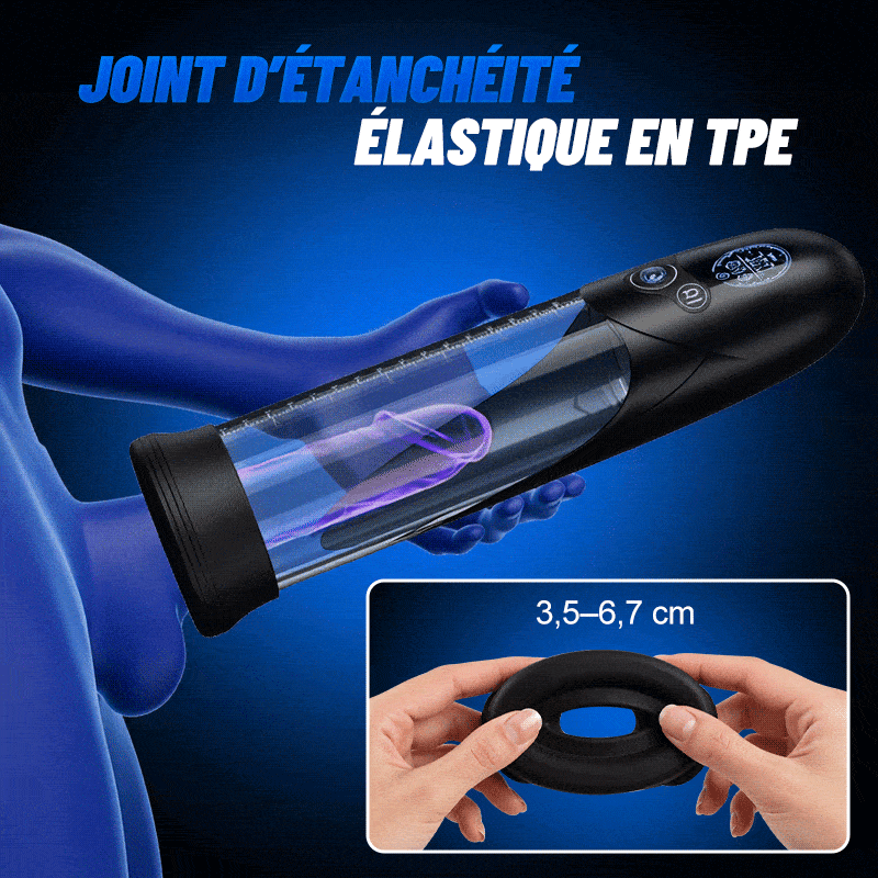 BathFun Pro - Pompe d'entraînement sous vide à 9 niveaux avec contrôle de pression par IA, écran LCD avec affichage de l