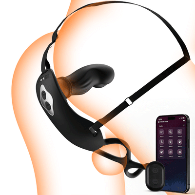 Hugo – Masséur de prostate portable à mouvements de va-et-vient avec sangles, double commande via application et téléco