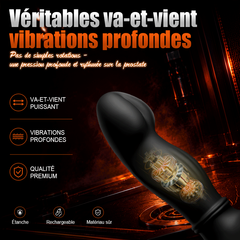 Hugo – Masséur de prostate portable à mouvements de va-et-vient avec sangles, double commande via application et téléco
