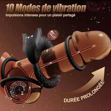 Charger l'image dans la galerie, Dragon Thunder – Anneau pénien à 10 vibrations, jouet en silicone longue durée