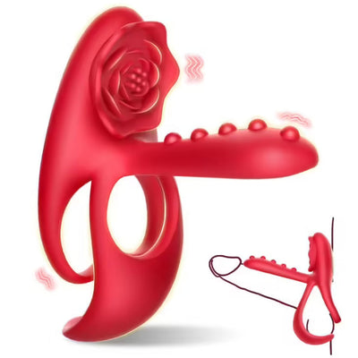 3 en1 Anneau à pénis Jouet sexuel extrême pour couple Vibrateur pour pénis avec 10 modes de vibration pour femme Stimulateur clitoridien Cockring Jouet sexuel pour homme Erection prolongée Massage périnéal Anneaux à pénis