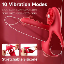 Charger l'image dans la galerie, 3 en1 Anneau à pénis Jouet sexuel extrême pour couple Vibrateur pour pénis avec 10 modes de vibration pour femme Stimulateur clitoridien Cockring Jouet sexuel pour homme Erection prolongée Massage périnéal Anneaux à pénis