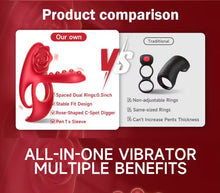 Charger l'image dans la galerie, 3 en1 Anneau à pénis Jouet sexuel extrême pour couple Vibrateur pour pénis avec 10 modes de vibration pour femme Stimulateur clitoridien Cockring Jouet sexuel pour homme Erection prolongée Massage périnéal Anneaux à pénis