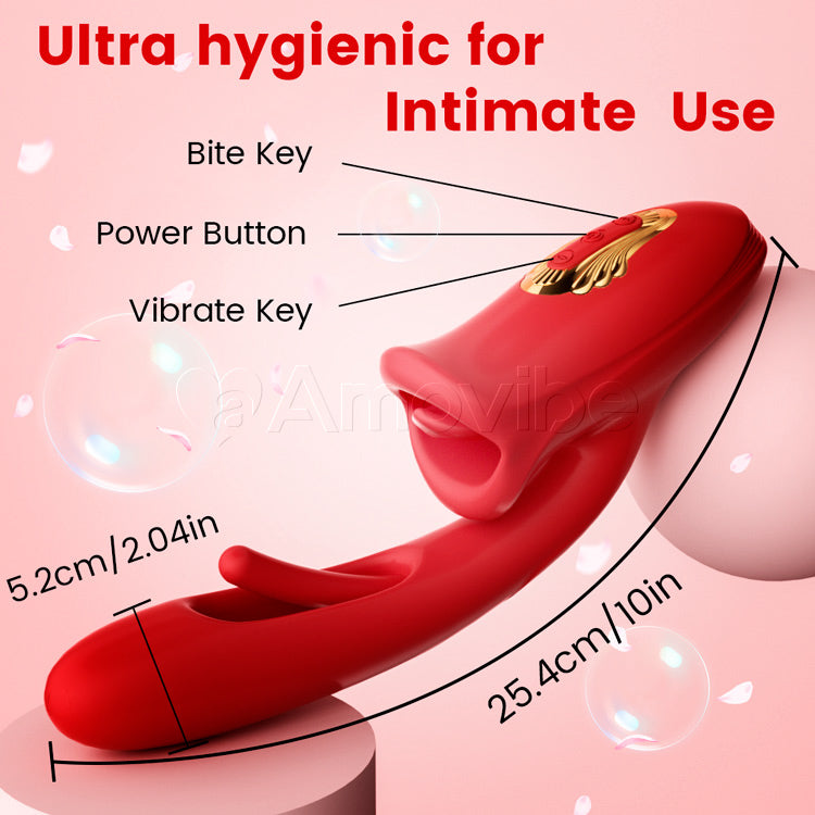 Vibromasseur G spot avec fonction baiser et langue vibrante