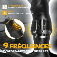 Charger l'image dans la galerie, Masseur de prostate 9 Vibration &amp; 9 va-et-vient de billes &amp; 9 tapotements avec cockring