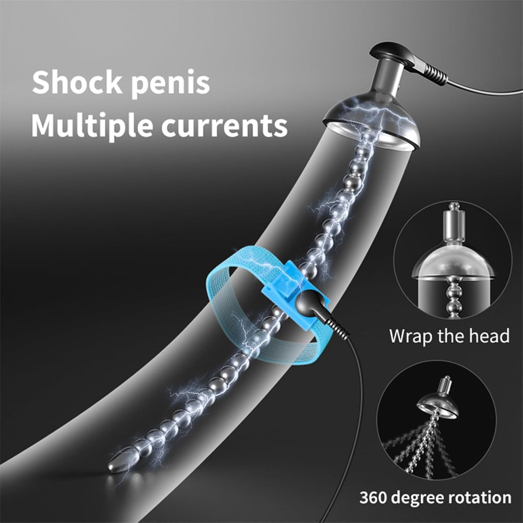 Kit de dilatateur urétral électrique avec anneau pénien et sonde de stimulation, 8 modes