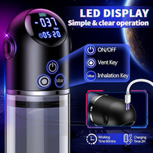 Charger l'image dans la galerie, Masturbateur à pompe à vide pour pénis « Dick » avec écran LED et 4 modes d'aspiration