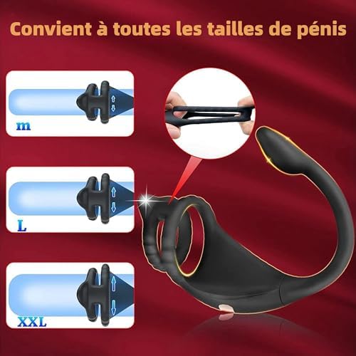 Sex Toys Plug Anal 3 EN 1 Anals Vibromasseurs Masseurs Télécommande à Anneau de Prostate Vibrant, gode Vibrateur Vîbrant 9 modes Plug Sex Toy, Cockringe Homme Sextoy Vibromasseur vibrant Pour Couple