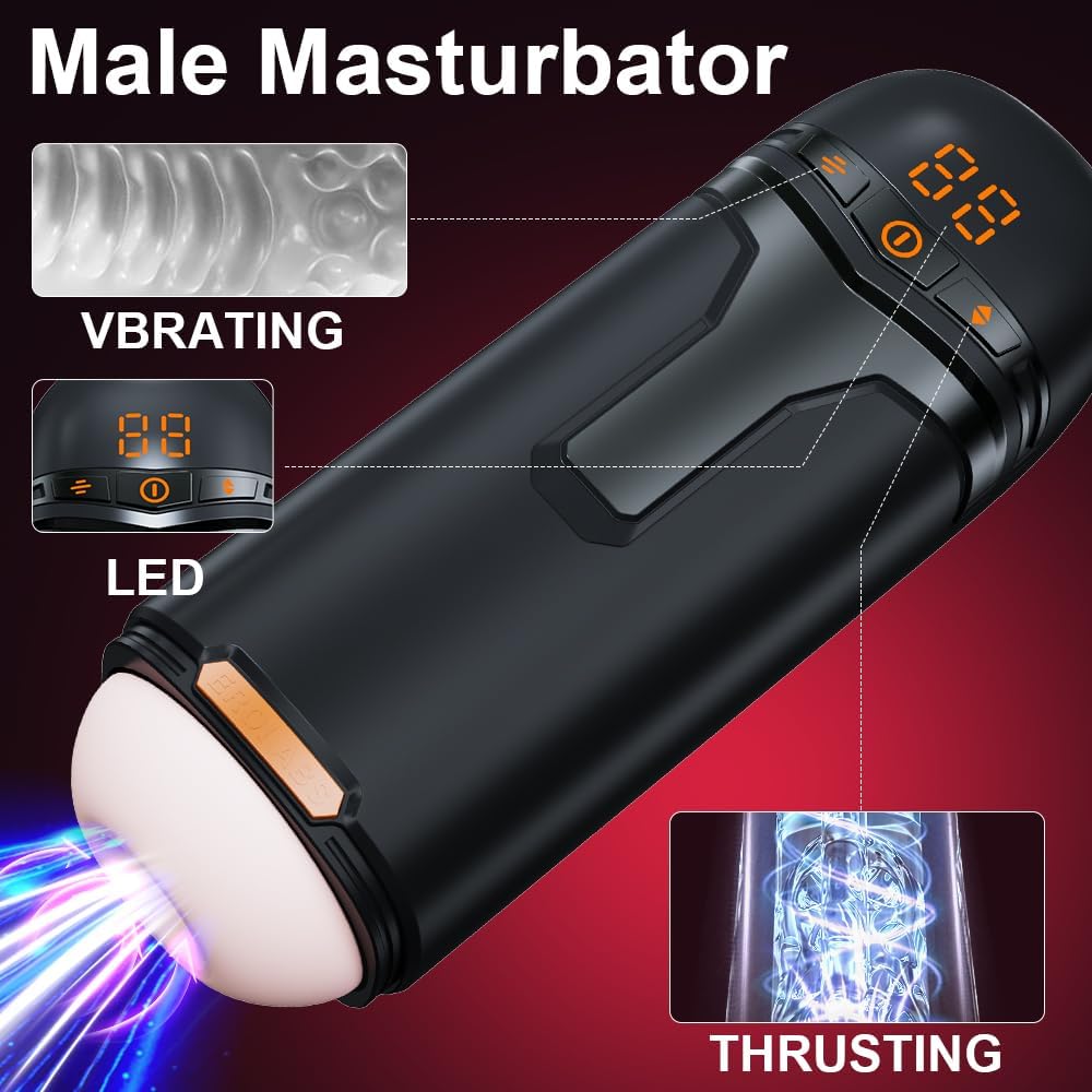 Masturbateur électrique à pompe à vide avec 10 modes de poussée, rotation, vibration et succion