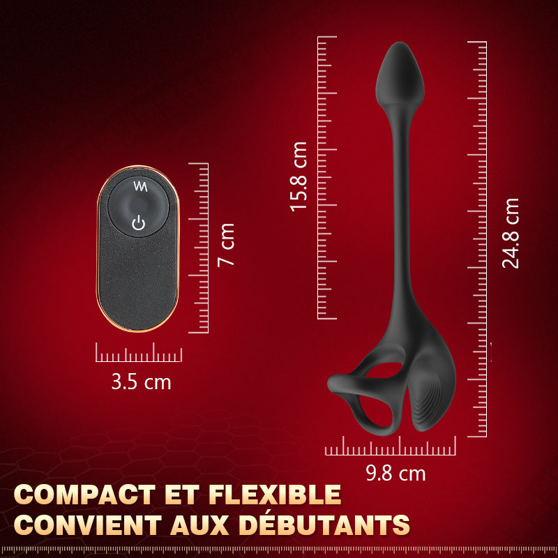 Plug anal Stimulateur vibrant à balle avec cockring
