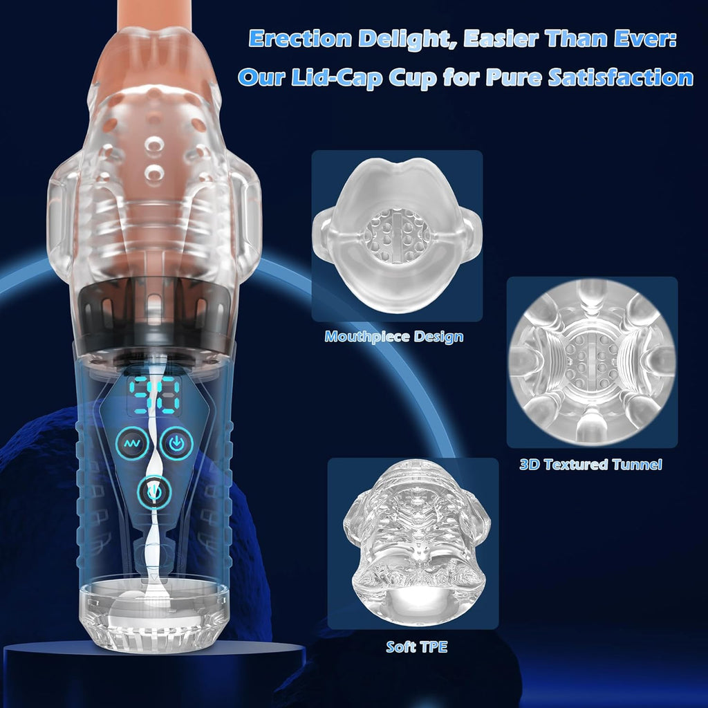 Automatic Masturbator Penis Trainer Vibrator Stroker with 10 Powerful Vibrating Modes