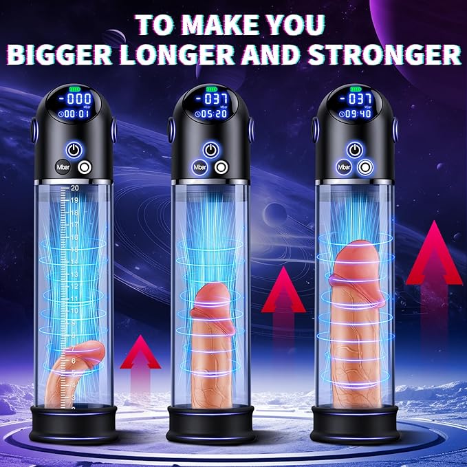 Masturbateur à pompe à vide pour pénis « Dick » avec écran LED et 4 modes d'aspiration