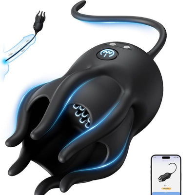 Vibromasseur électrique pour le pénis avec stimulateur de gland, sonde urétrale et 10 modes de vibration