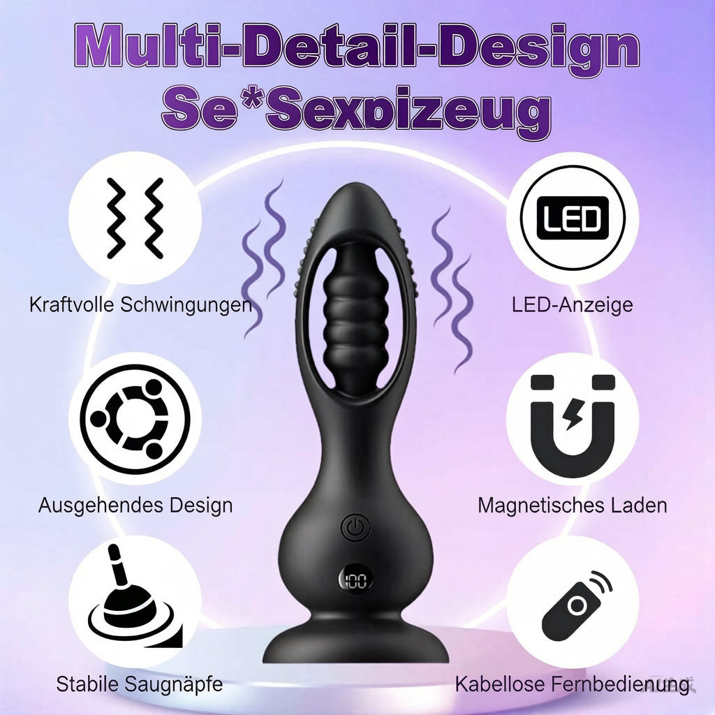 Plug anal vibrant sans fil avec masseur de prostate pour hommes, télécommande, 10 modes de vibration, design en forme de boule, étanche IPX6, recharge magnétique, silicone médical, silencieux, noir