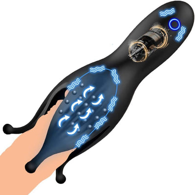 Suceur Tasse de Masturbation Masculine Automatique Puissantes Fonctions de Poussé et de Voix Rotatives Pour la Stimulation du Pénis,Electrique jouets Sextoyse Plaisir Homme