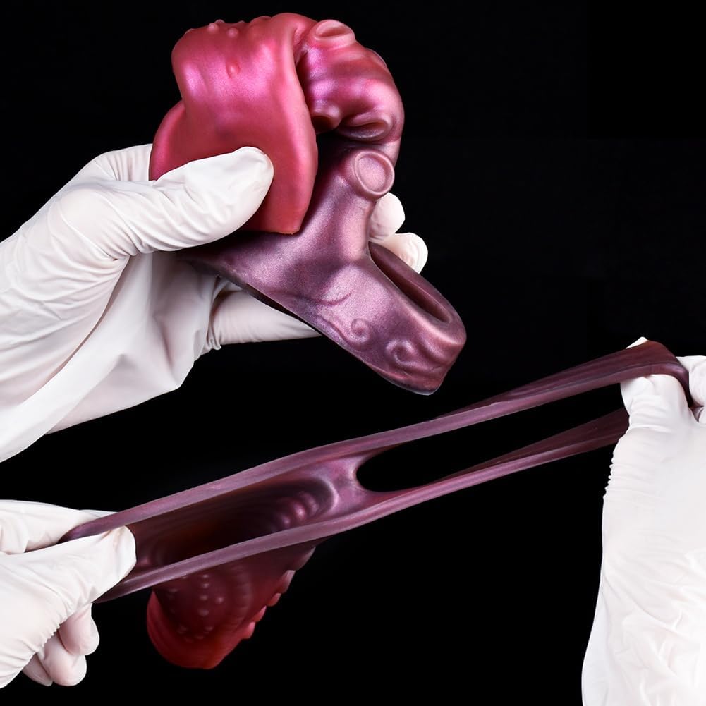 Gaines pour Pénis Tentacule, Manchon Penis Ouvert avec Anneau Testiculaire, Agrandisseur de Pénis Réutilisable, Retardateur Éjaculation, Sex Toýs Homme pour Couple Plaisir