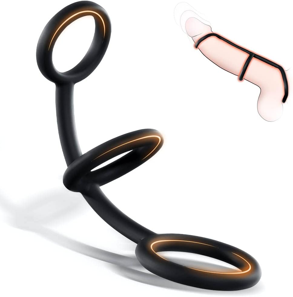 Anneaux en silicone 3in1, anneau pénien extensible pour toutes les tailles, anneau pénien en silicone pour un plaisir plus long et plus dur, anneau avec 3 tailles différentes, jouet sexuel