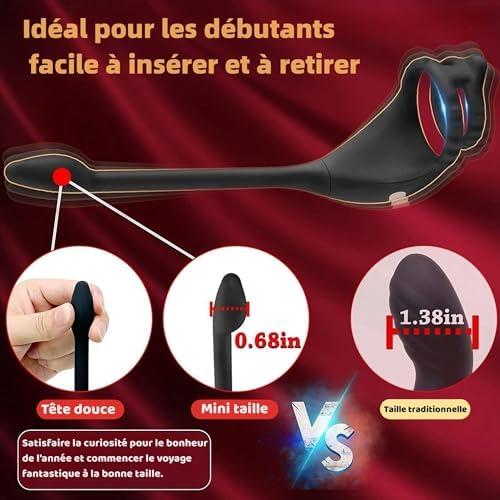 Sex Toys Plug Anal 3 EN 1 Anals Vibromasseurs Masseurs Télécommande à Anneau de Prostate Vibrant, gode Vibrateur Vîbrant 9 modes Plug Sex Toy, Cockringe Homme Sextoy Vibromasseur vibrant Pour Couple