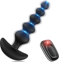Charger l'image dans la galerie, Vibromasseur anal pour débutants, Avec 16 modes de vibration et 5 perles anales de tailles et télécommande, jouets sexuels pour couples femmes hommes plug anal masseur stimulant