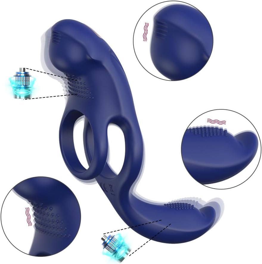 3 EN 1 Masseurs de Prostate Vibrant avec Anneau Pénien, Sex Toys Vibromasseurs Homme à Distance avec Application, Plug Anale Gode Vibro-masseurs avec 9 Modes de Poussée Vibrant pour Couple