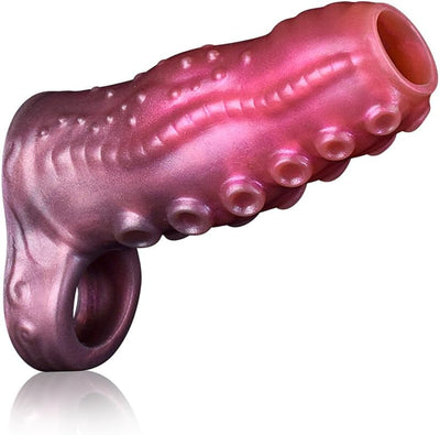 Gaines pour Pénis Tentacule, Manchon Penis Ouvert avec Anneau Testiculaire, Agrandisseur de Pénis Réutilisable, Retardateur Éjaculation, Sex Toýs Homme pour Couple Plaisir