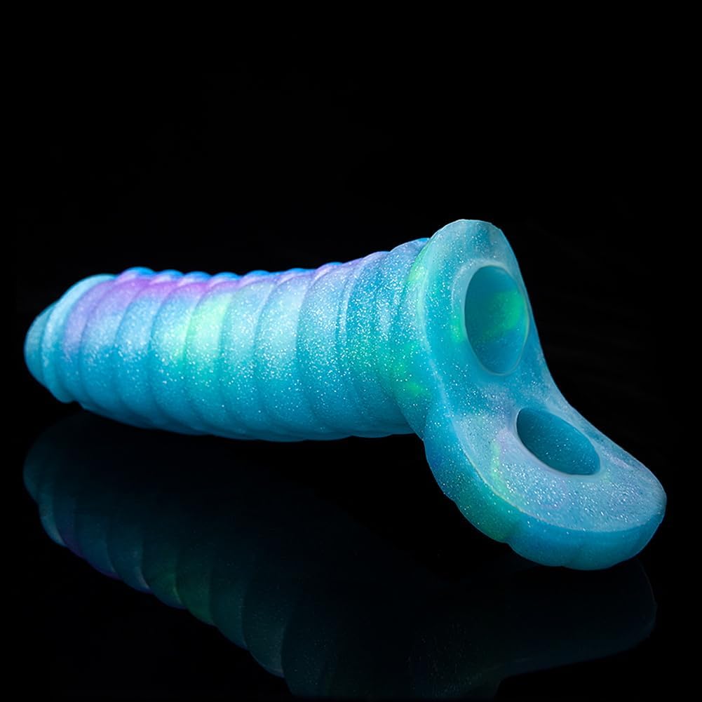 Gaines pour Pénis Monstre, Manchon Penis Ouvert avec Anneau Testiculaire, Agrandisseur de Pénis Réutilisable, Retardateur Éjaculation, Sex Toýs Homme pour Couple Plaisir