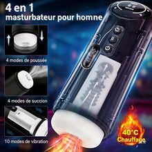 Charger l'image dans la galerie, Masturbateur électrique avec chauffage : 10 modes de vibration, 4 modes de succion et 4 modes de poussée, pompe à pénis pour homme, jouet sexuel vaginal, fellation, vagin artificiel, gros masturbateurs