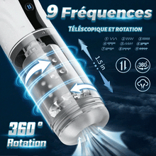 Charger l'image dans la galerie, 【Nouveau】9 Aspirer&amp;Pousser&amp;Tourner LCD Masturbateur Cup avec fonction vocale