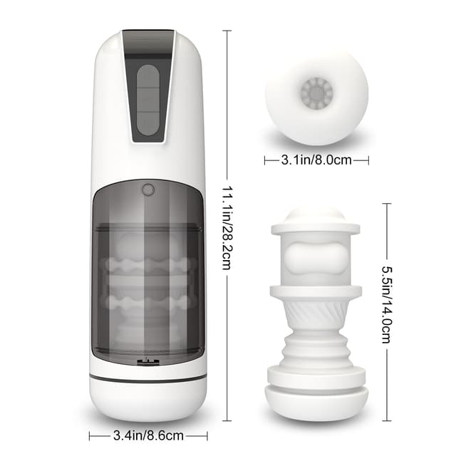 White Vibe - Masturbateur masculin extensible et étanche à vibrations automatiques à 7 modes