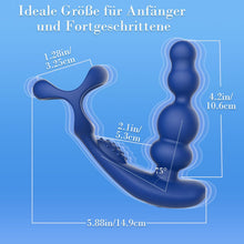 Charger l'image dans la galerie, Vibromasseur anal pour homme - 4 en 1 Stimulation de la prostate - Télécommande Perles anales Godemichet anal avec double anneau pénien 10 vibrations &amp; 3 modes rotation Masseur de prostate Plug anal