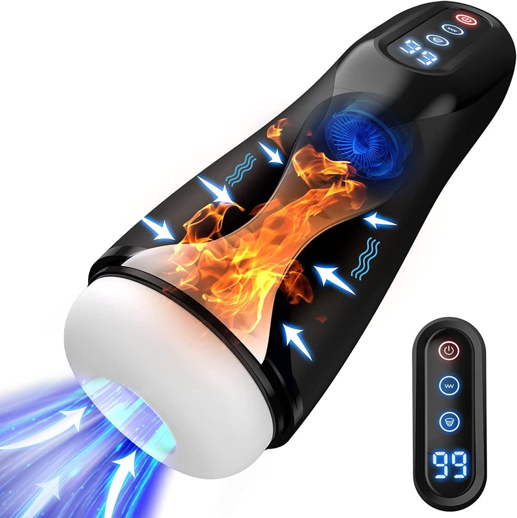 Masturbateur Homme Sextoyse Homme Sex, Masturbâteur Homme Mains Libres Automatique Masturbateurs Masculins Sex Toys avec 9 Mode Succion et Vibration 3D Vaginette Pénis Vibromasseur Sex