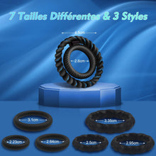 Charger l'image dans la galerie, Anneau Penien - Anneau Homme 7 Pièces Sex Toýs Homme Couple Anneaux de Pénis Jouet Sexualité Couple Sex Toys Jouet Adulte Sextoys Couple Plaisir Jeux Sexuelle Adulte Couple, Plus Dur et Plus Fort