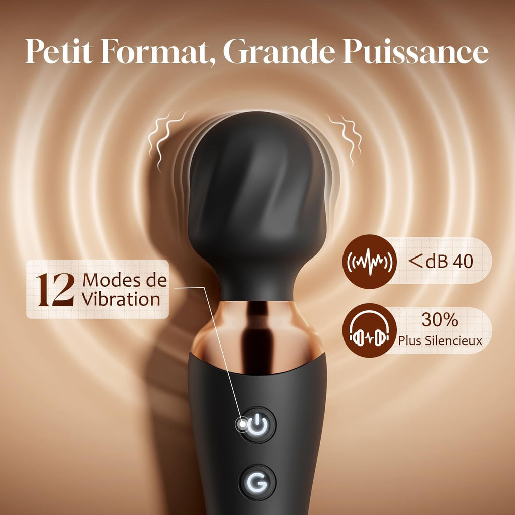 Vibromasseurs Feminin Vibrant à Double Embout Sextoy Silencieux Vibrator | 12 Modes Vibration &Tête Flexible Vibromasseur Sex Toys, Sextoyse Femme Couple Plaisir Clitoridienne, Gode Vibro-masseur Sex
