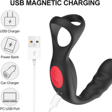 Charger l'image dans la galerie, Masseur de Prostate Jouet Sexuel Anal, 4 en 1 Vibromasseurs Anales avec 10 Vibrations, Vibrateur pour Pénis avec Anneau Pénien &amp; Télécommande, Plugs Anals Vibrants-Jouet pour Adulte pour Homme