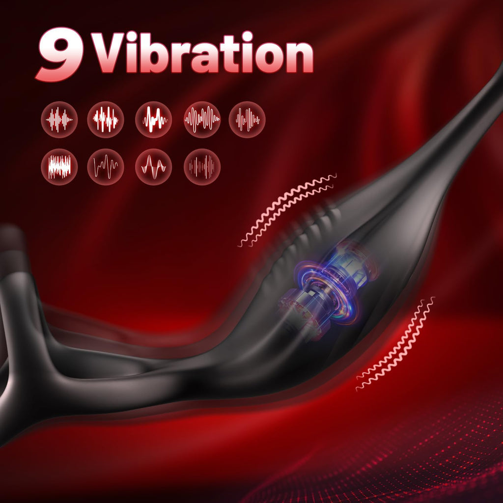 Vibromasseur pour Homme Sex Toys, Plug Anal Vibrant Sex toýs Homme Masseurs de Prostate Sextoy Homme Sex avec Anneau Pénienn, Sex Toys Anals Gode Vibro-masseur 9 Mode Télescopique & Vibrations
