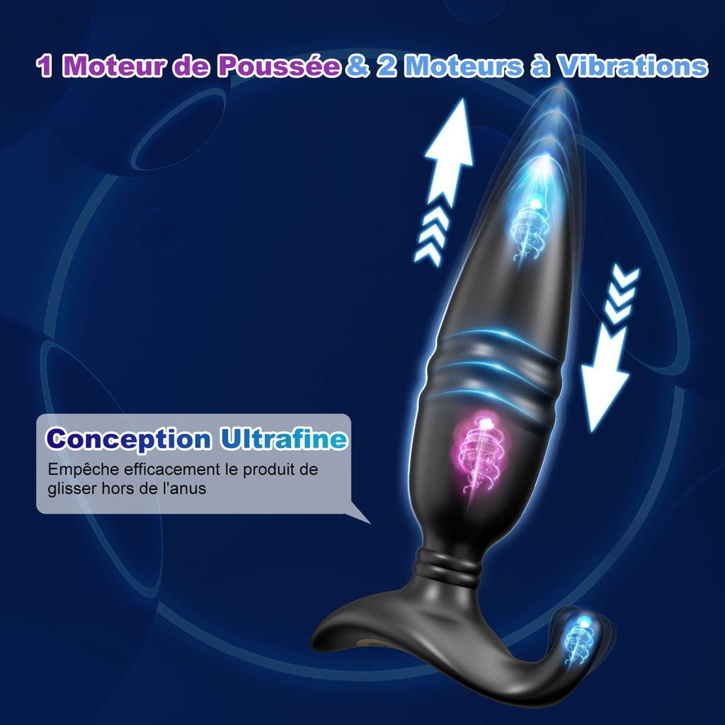 Plug Anus Vibromasseurs Sex Toys - Masseurs de Prostate Vibrant Sex Toýs Couple Homme, Vibrateur Anal Télécommandé Gode Homme pour Gay Sextoyse Couple Plaisir Homme Sex avec 9 Poussée & Vibration