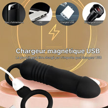 Charger l'image dans la galerie, Stimulateur de prostate masculin, appareils de massage, vibromasseurs anaux avec anneau pénien, télécommande, vibromasseur télescopique avec 3 modes de vibration + 3 modes de poussée, plug anal, gode, jouets sexuels pour hommes