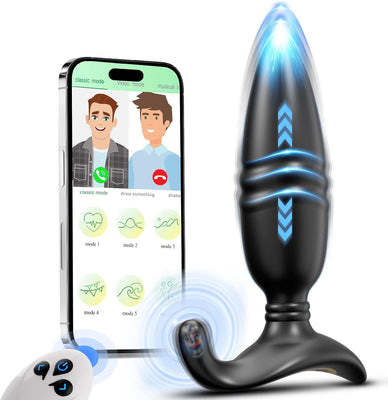 Plug Anus Vibromasseurs Sex Toys - Masseurs de Prostate Vibrant Sex Toýs Couple Homme, Vibrateur Anal Télécommandé Gode Homme pour Gay Sextoyse Couple Plaisir Homme Sex avec 9 Poussée & Vibration