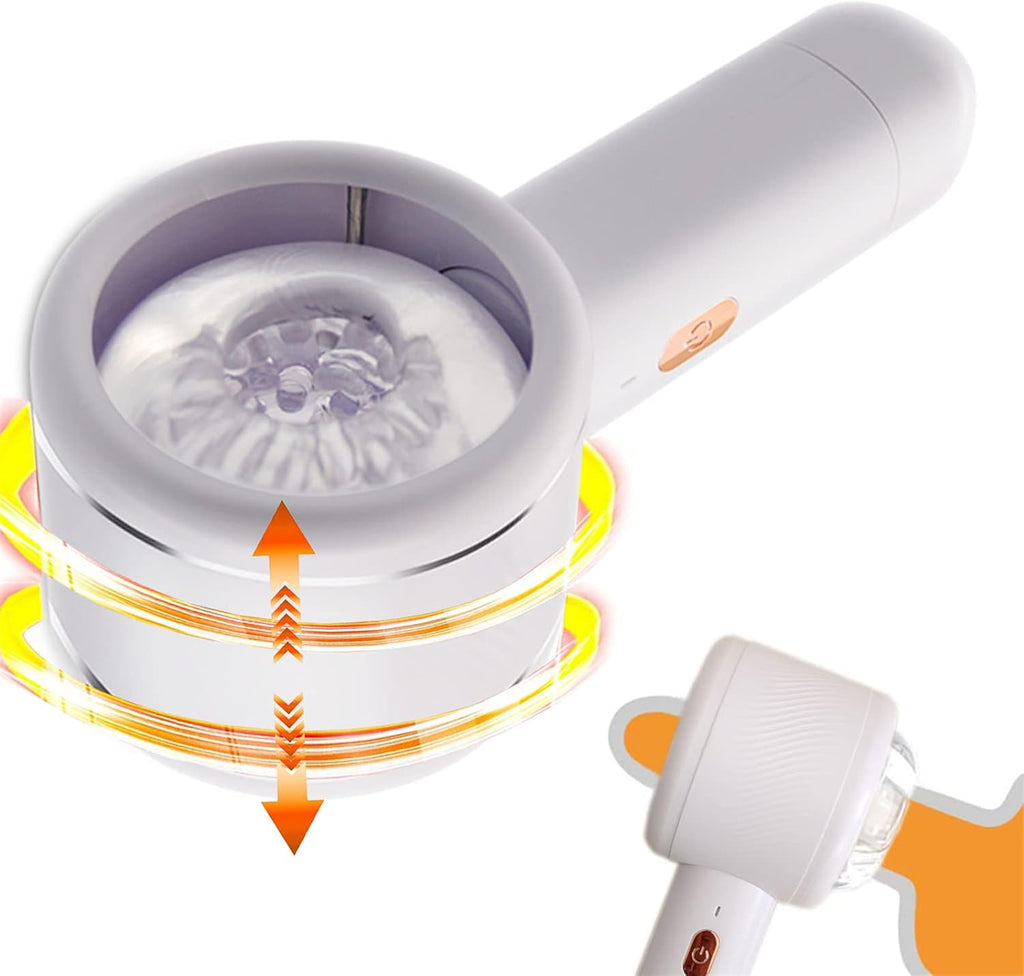 Sumeber Masturbateurs Masculins Électrique Mains Libres, Masturbâteur Homme Automatiques Avec Vibration Et Fonction Télescopique, Oral Érotique Vaginette Sex Toys pour Sexuels pour Hommes Blanc