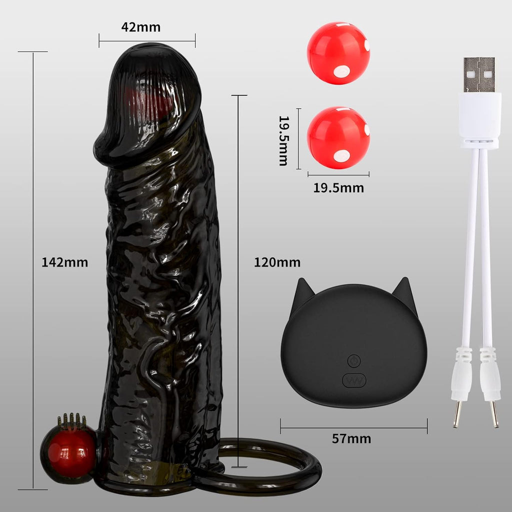 Gaines Pour Pénis, Extenseur De Pénis avec Vibreur Pénis Anneau, Jouets Sexuels Manchon Pénis avec télécommande pour Améliorer l'érection et retarder l'éjaculation, Sex toys pour Homme