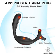 Charger l'image dans la galerie, Masseur de Prostate Jouet Sexuel Anal, 4 en 1 Vibromasseurs Anales avec 10 Vibrations, Vibrateur pour Pénis avec Anneau Pénien &amp; Télécommande, Plugs Anals Vibrants-Jouet pour Adulte pour Homme