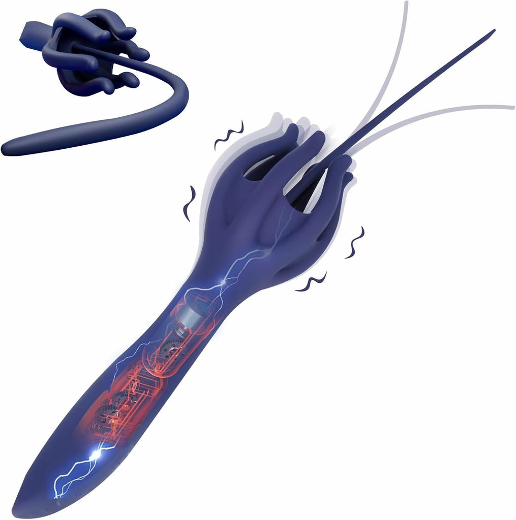 2-IN-1 Sonde Uretre Pénis Vibromasseur Homme Dilatateur Urétral,30 modes de Vibration,Stimulateur Masseurs de Prostate,Dilatateurs Plug Uretre Pénis Masturbateur Homme