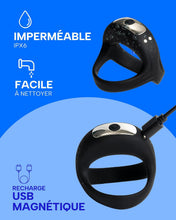 Charger l'image dans la galerie, Anneau Penien - Anneau Homme Vibrant En Silicone Cockringe Homme 10 Modes de Vibration Jouet Intime Pour Couple Double Boucle Anneaux De Pénis Jouet Adulte IPX6